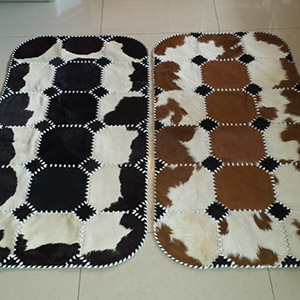 Huid schapenvacht tapijt genaaid spreien leer groothandel